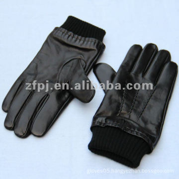 new style men winter black genuine leather glove